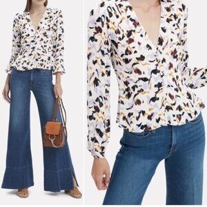 A  L  C Tessa 100 Silk Button Down Blouse Size 2